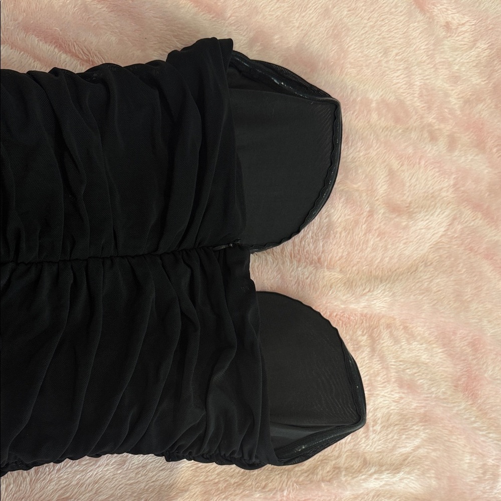 Leau London Black Mesh Mini Dress - Picture 7 of 9